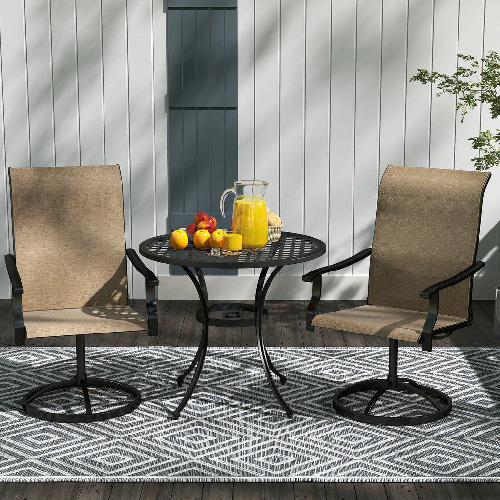 Mistrielle Swivel Patio Chairs, Set of 2 - Brown