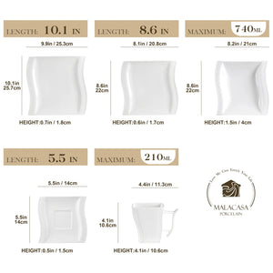 MALACASA Flora White Porcelain Dinnerware Set – 30/60 Pieces