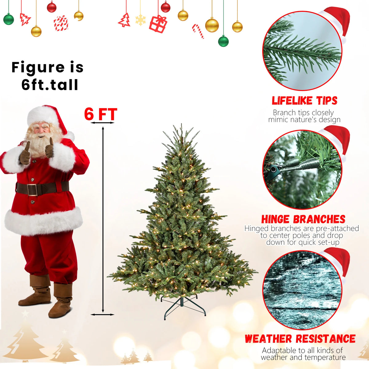 Everfrost Grand Pre-Lit Full Christmas Tree