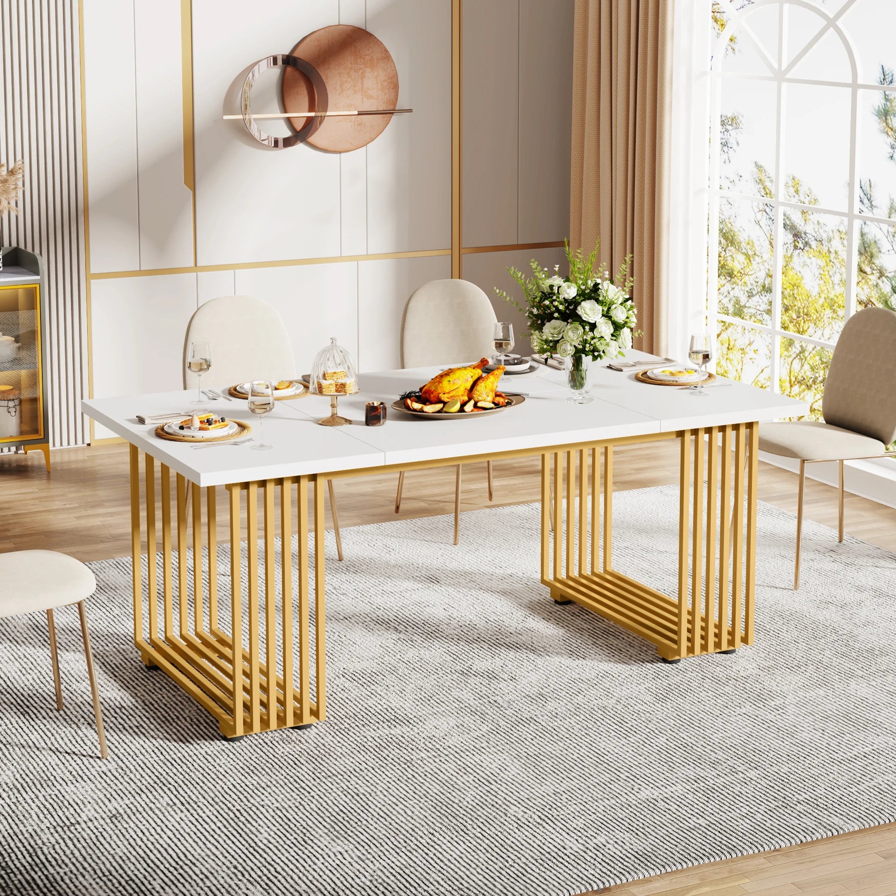 Aureum Faux Marble Dining Table