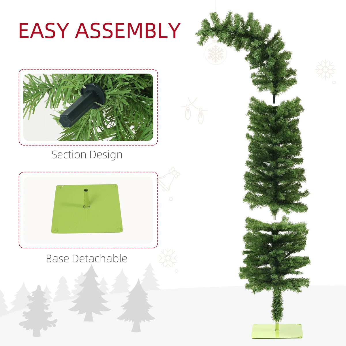 Curlpine slim artificial Christmas tree branch detail