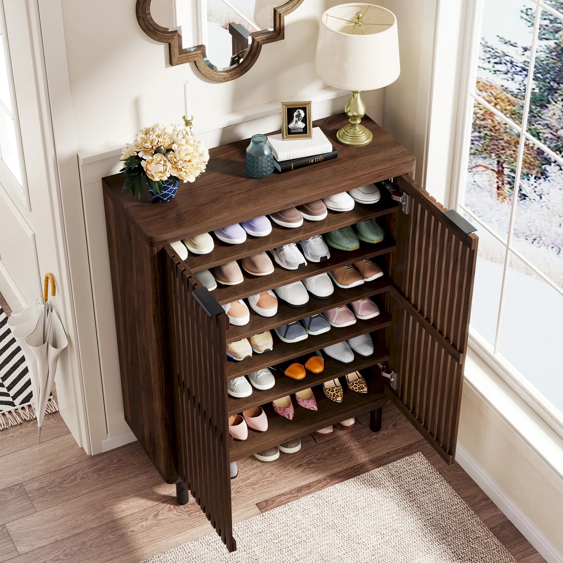 Adisa Louvered Shoe Cabinet