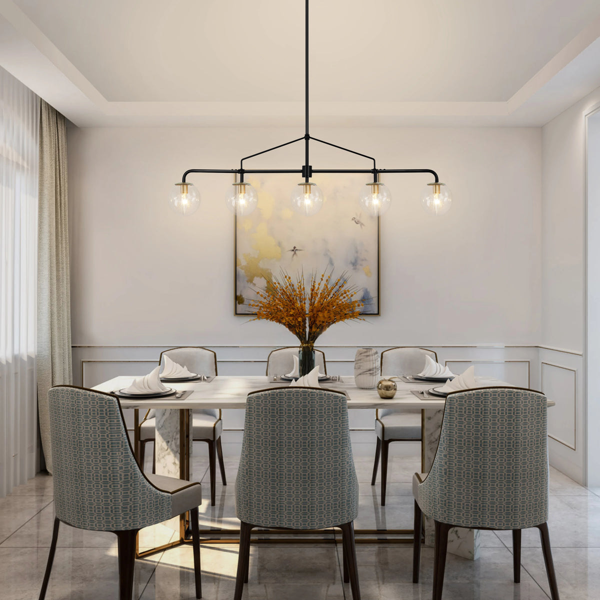 Grenshaw Glass Linear Chandelier
