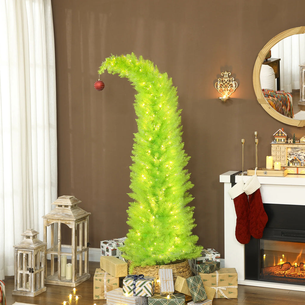 Merrycurve pre-lit whimsical Christmas tree styled in an indoor holiday setting