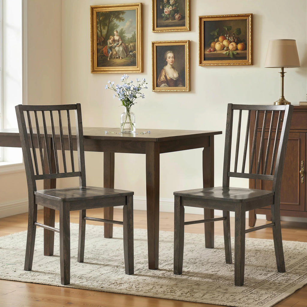Laurelray Solid Rubberwood Dining Chair Set of 2