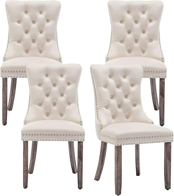 Monroe Velvet Dining Chairs with Button Back, Set of 4