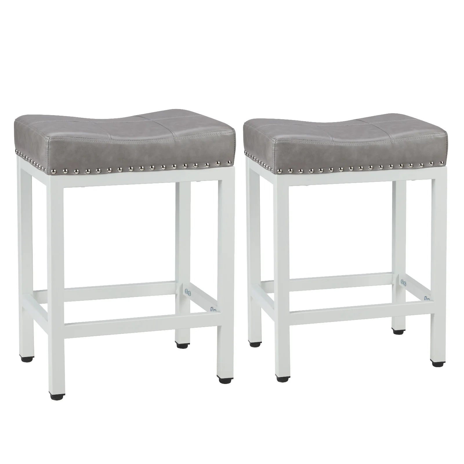 Brenner Faux Leather Saddle Stool