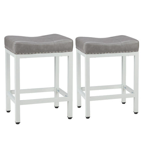Brenner Faux Leather Saddle Stool