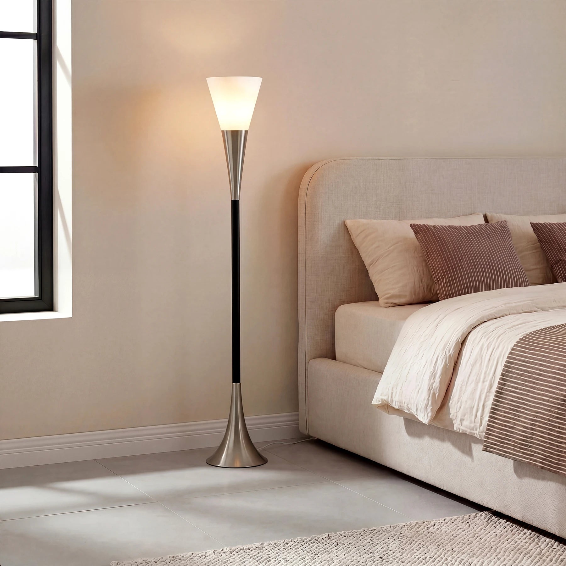 Valmere Sandblasted Glass Floor Lamp