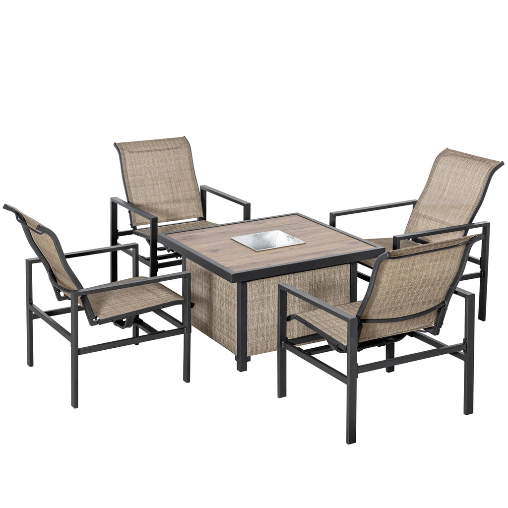 Icebrook Five-Piece Patio Dining Set with Cooler