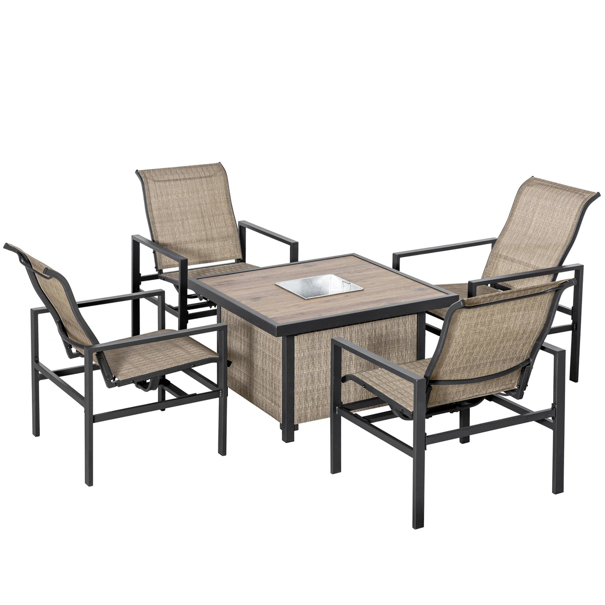 Icebrook Five-Piece Patio Dining Set with Cooler