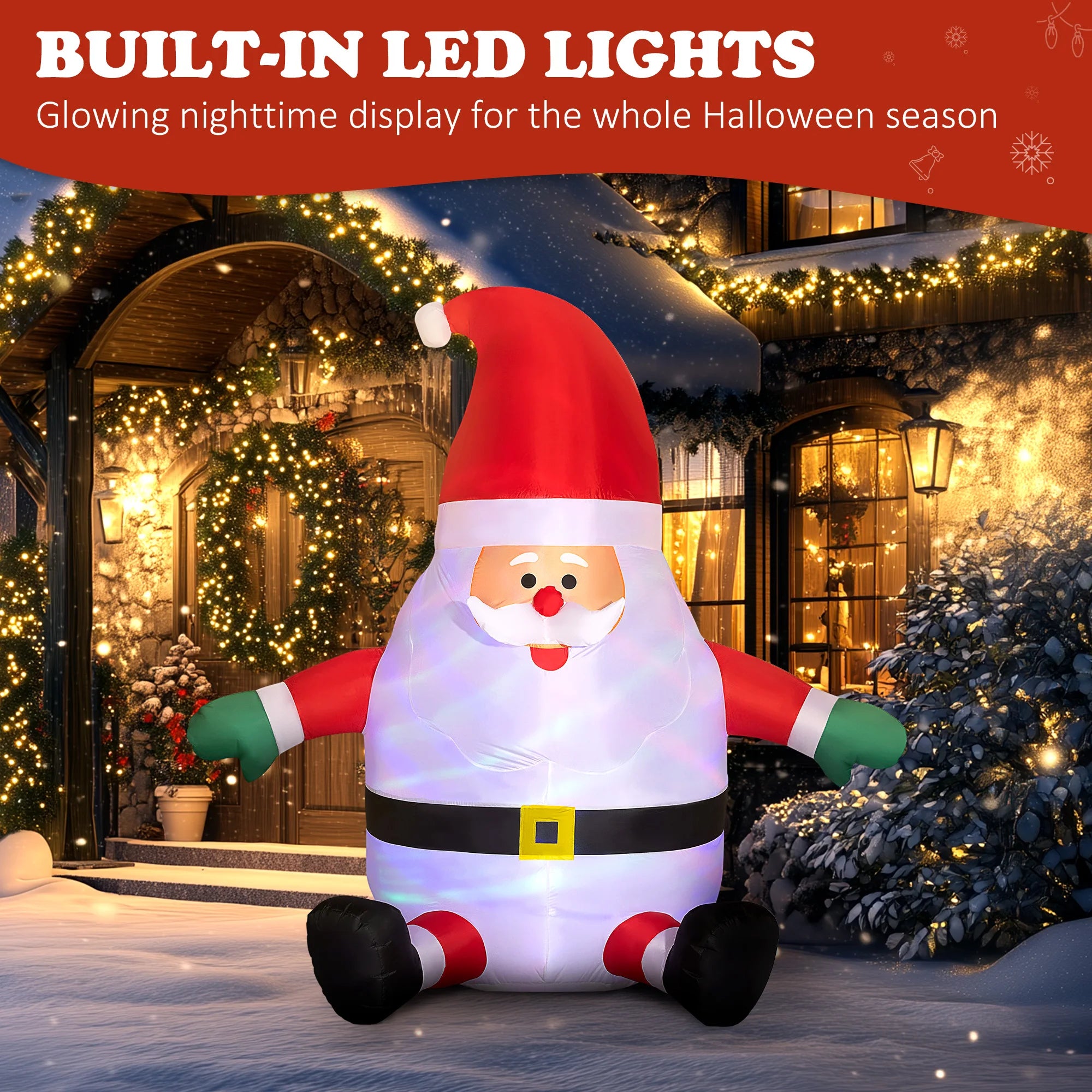 Northglow Inflatable Santa – Six Foot