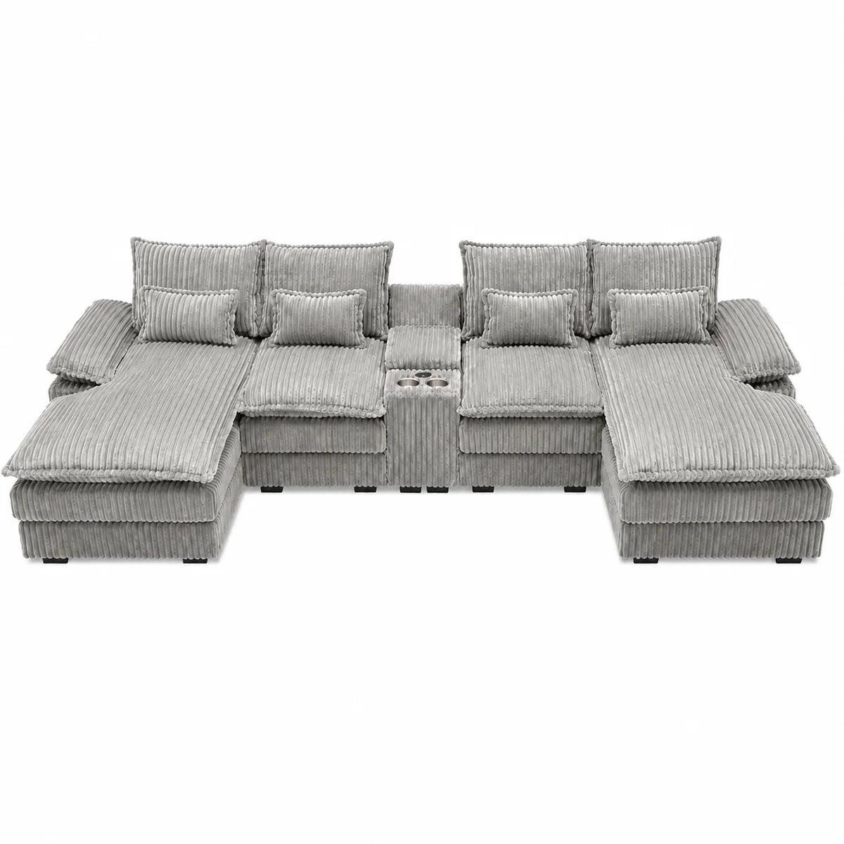 Wynterford 120-Inch 5-Piece Corduroy Sectional with Console