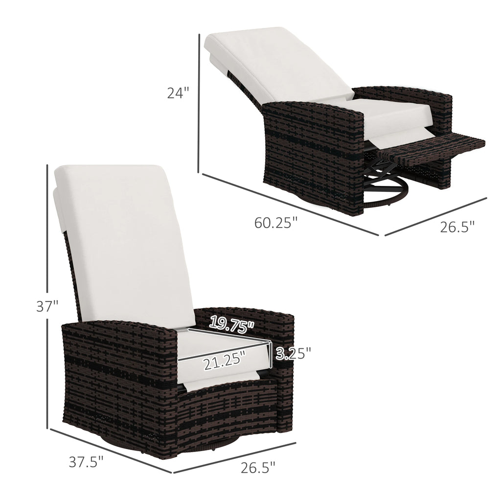 Sablebrook Rattan Swivel Recliner – Khaki