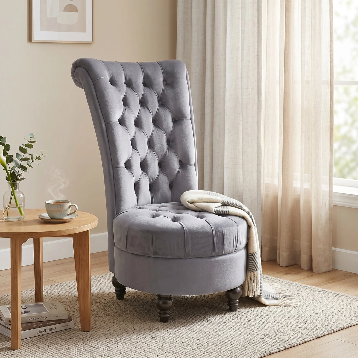 Cairnleigh Tufted High-Back Accent Chair