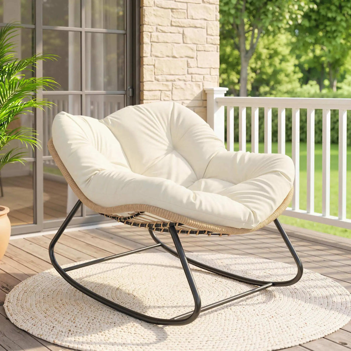 Wrenholt Papasan Rocking Chair