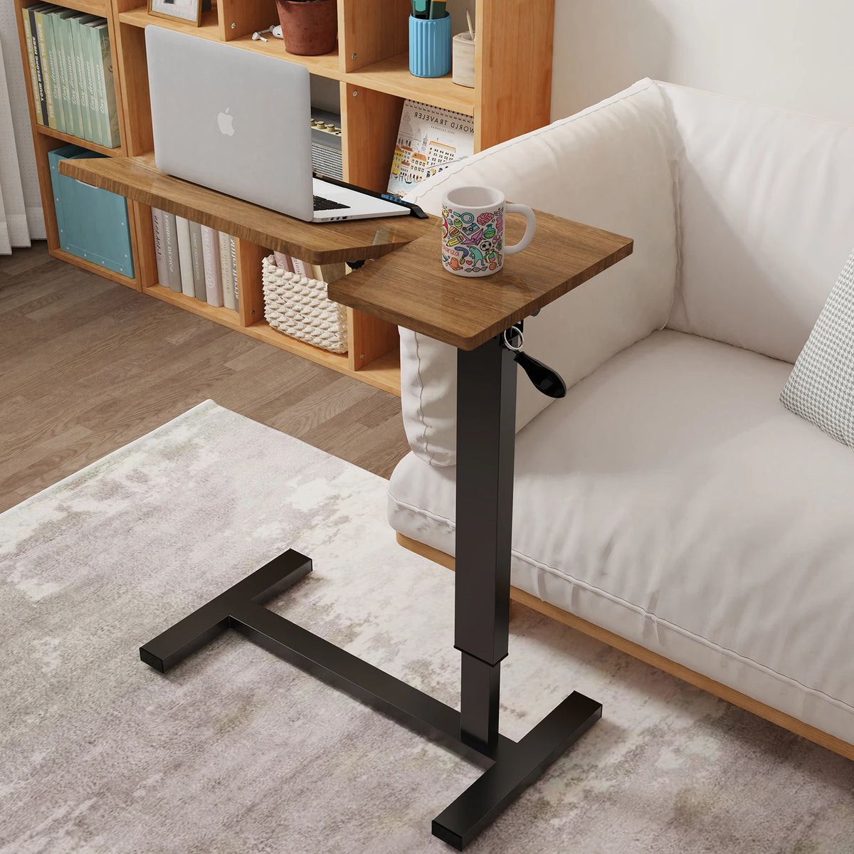 Finessebloom Adjustable Rolling Overbed Table