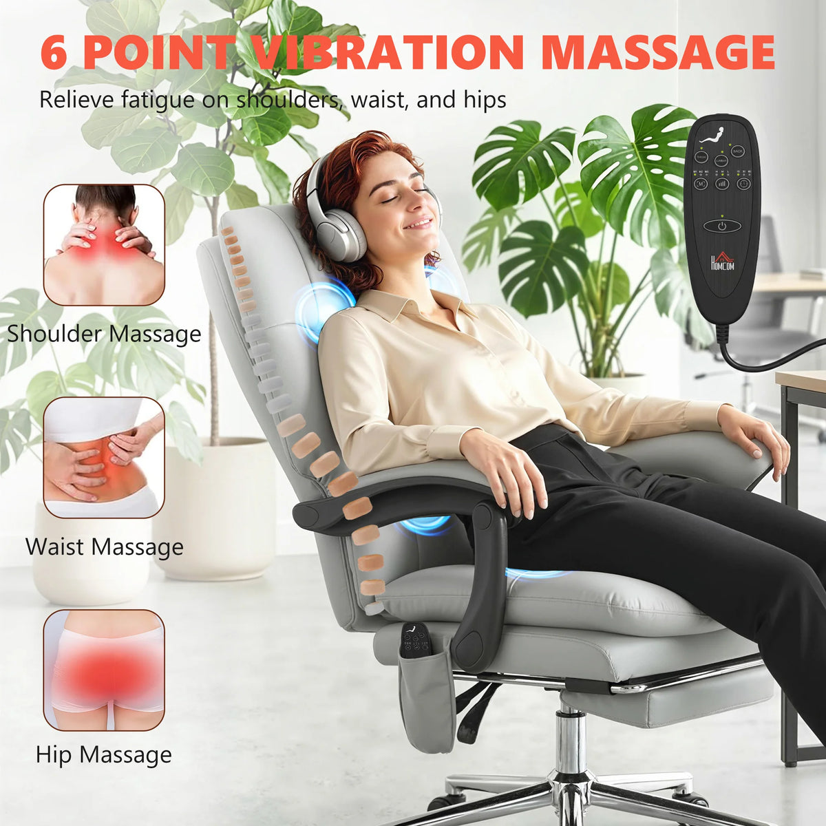 Fawnrise 6-Point Massage Office Chair with Footrest