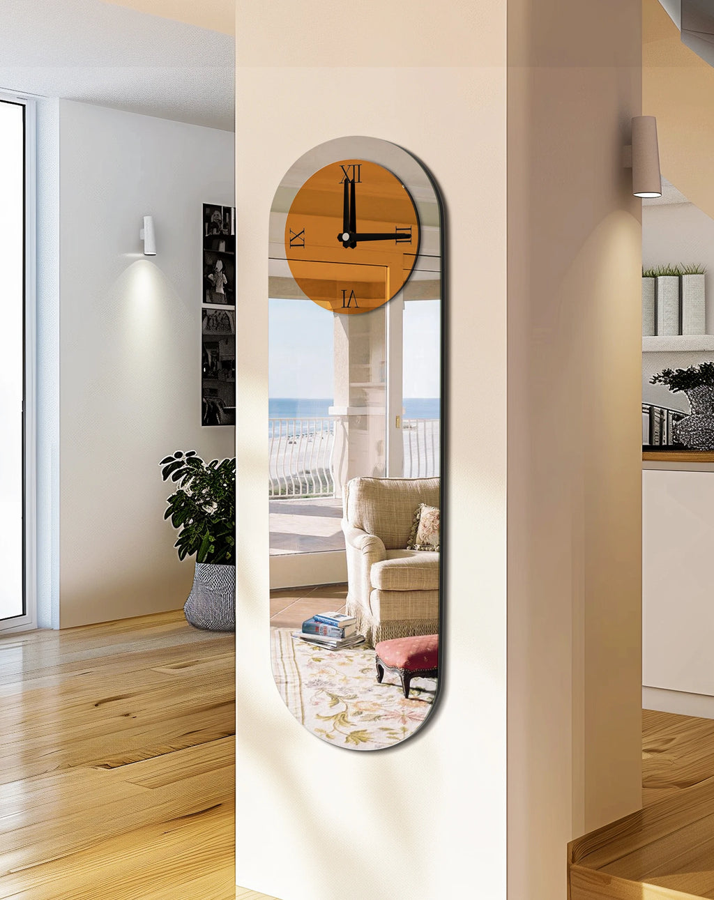 Tempoline Oval Mirrored Wall Clock