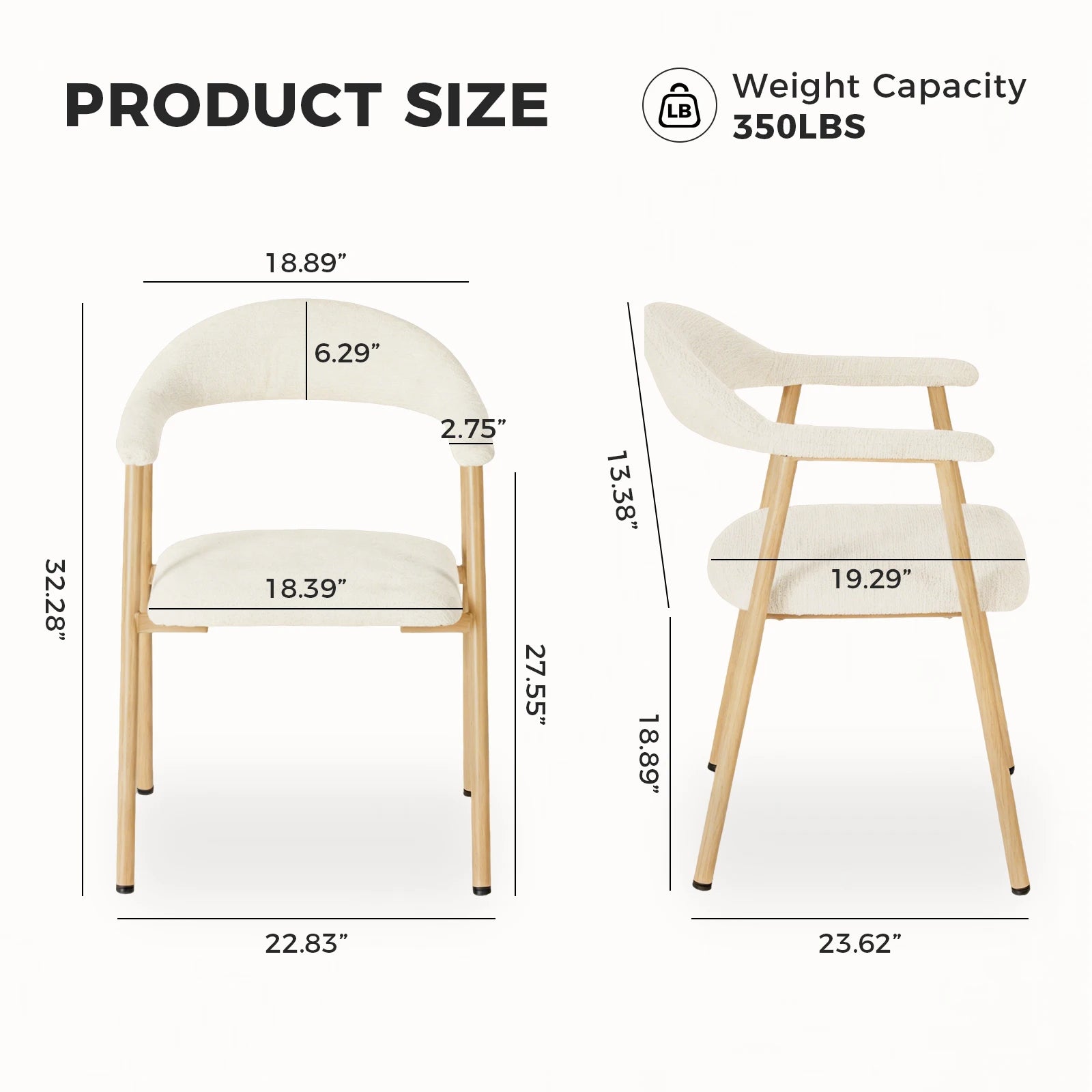 Sorrento Curved Back Dining Chairs, Set of 2