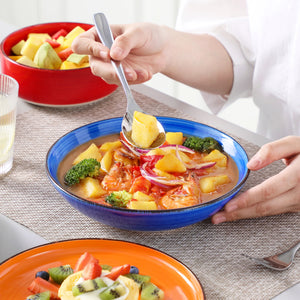 VANCASSO Bonita Lipped-Edge Stoneware Dinnerware Set – 12/18 Pieces, Multicolor