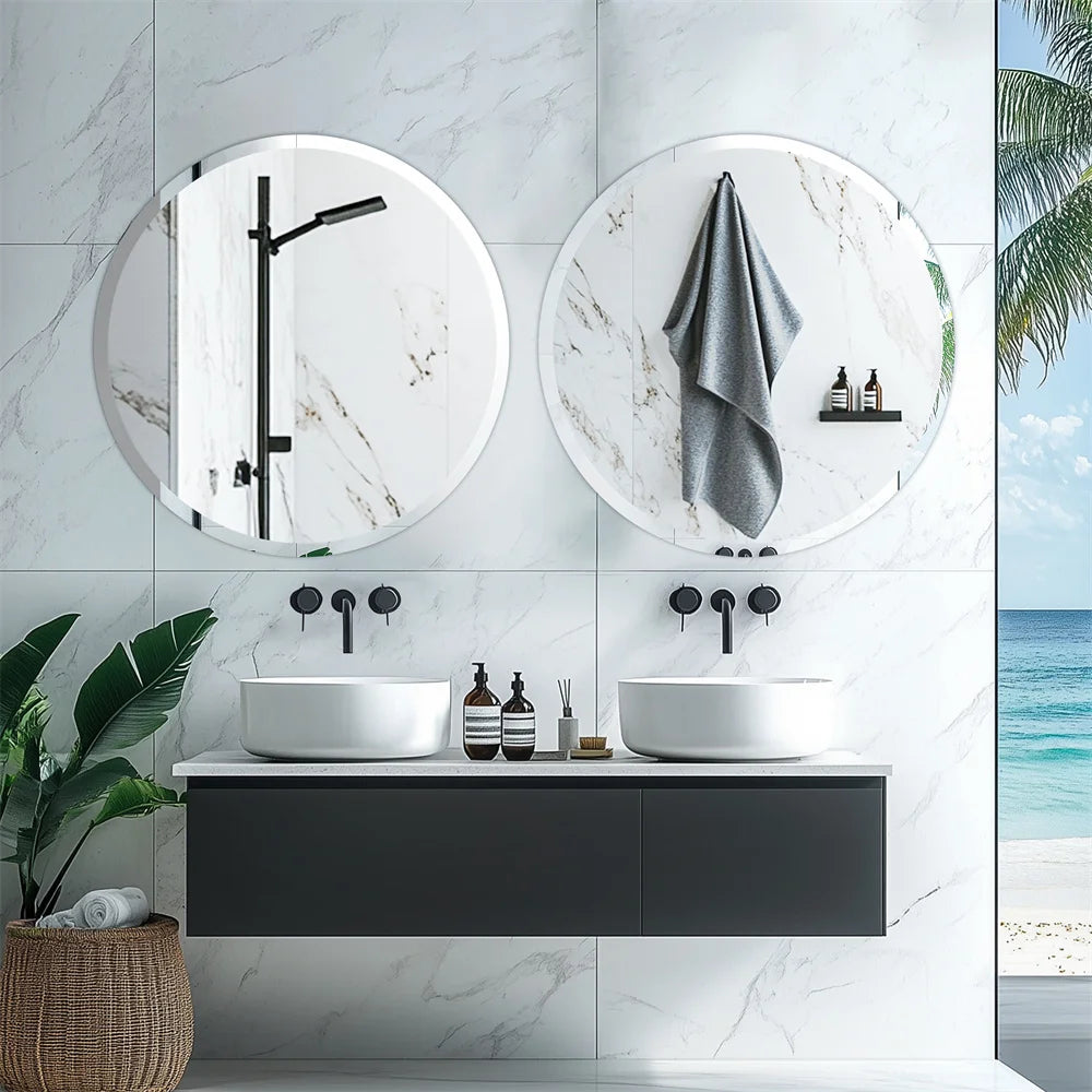 Verena Round Beveled Wall Mirror