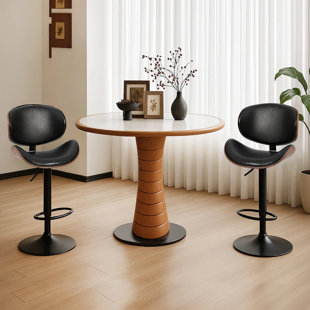 Corbin Bentwood Adjustable Swivel Bar Stools, Set of 2