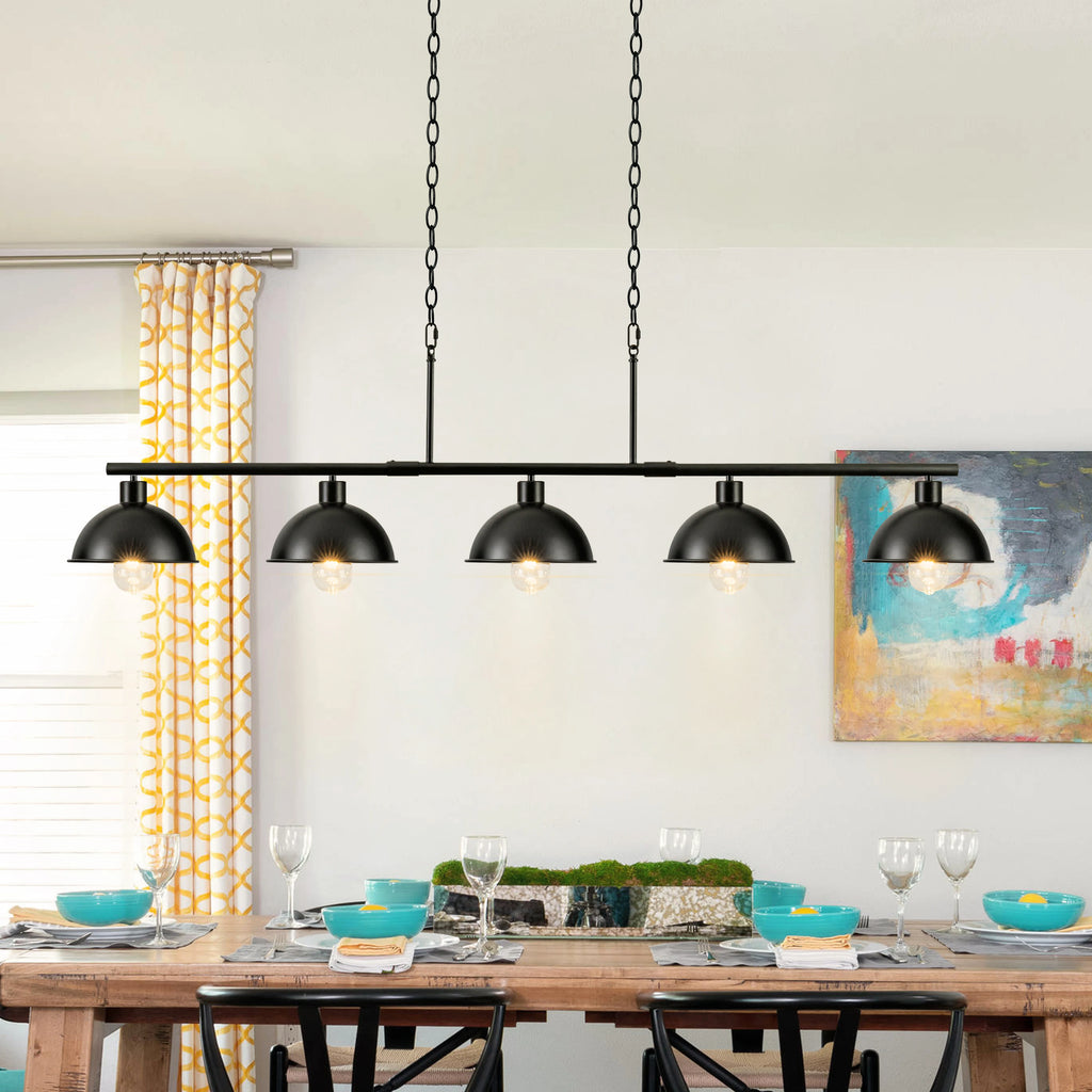 Forgecrest Five-Light Island Chandelier – Black