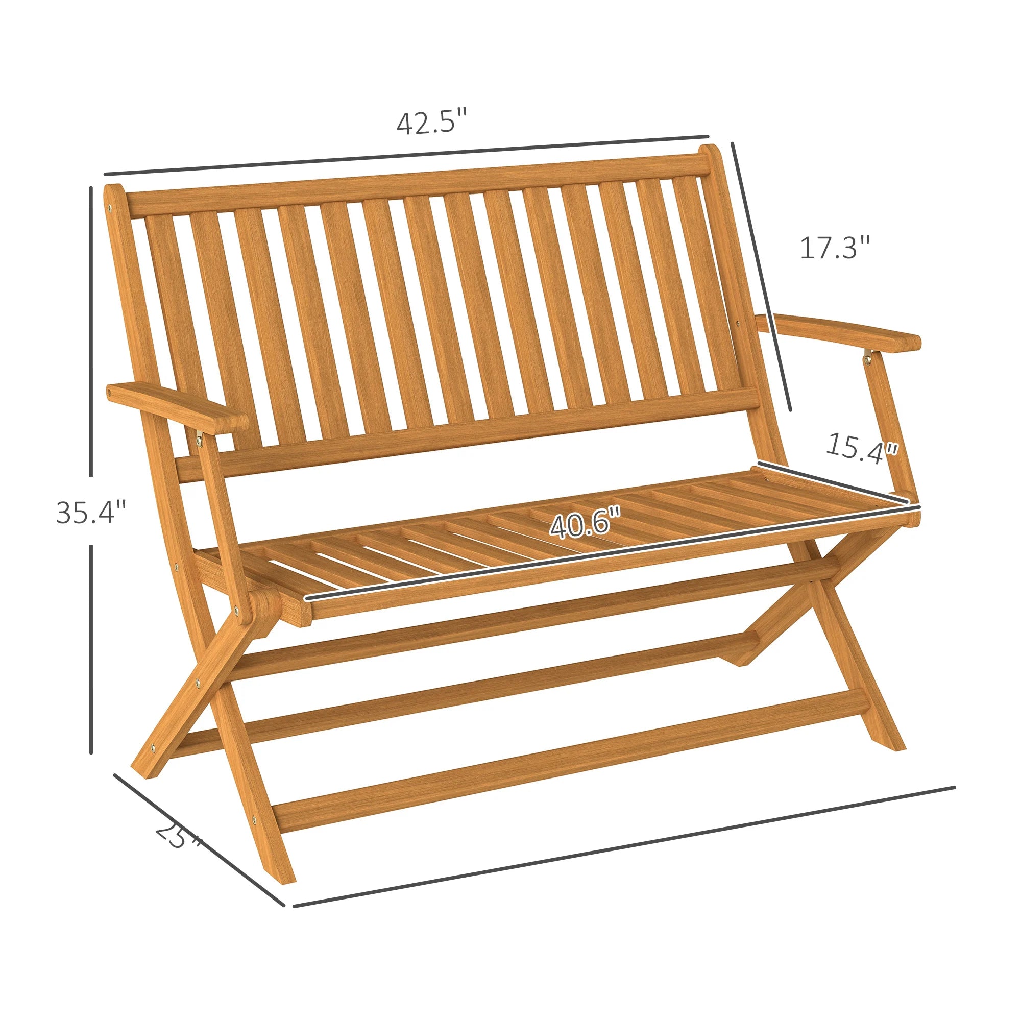 Teakfold Acacia Patio Bench – Natural