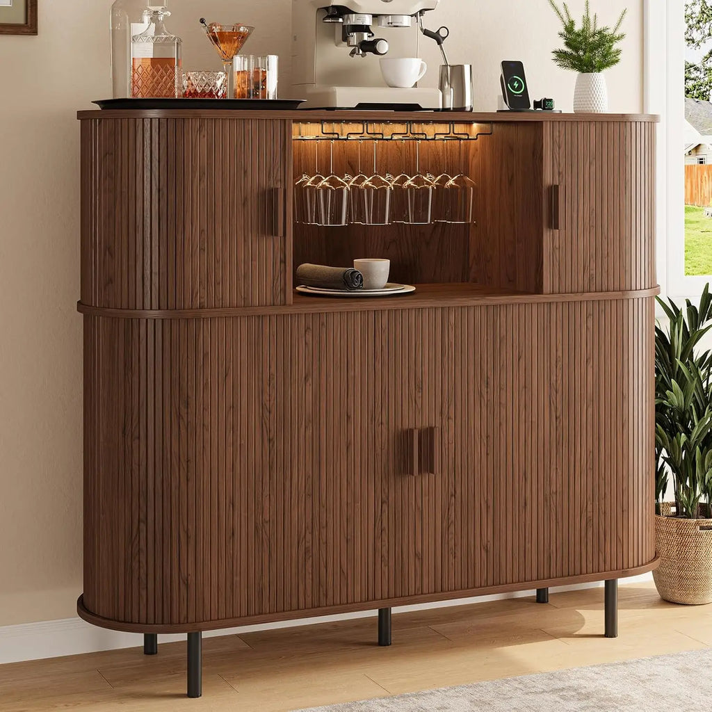Daydreamecho Fluted Home Bar Cabinet