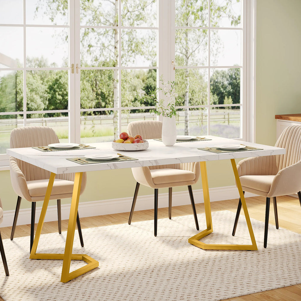 Aureum Faux Marble Dining Table