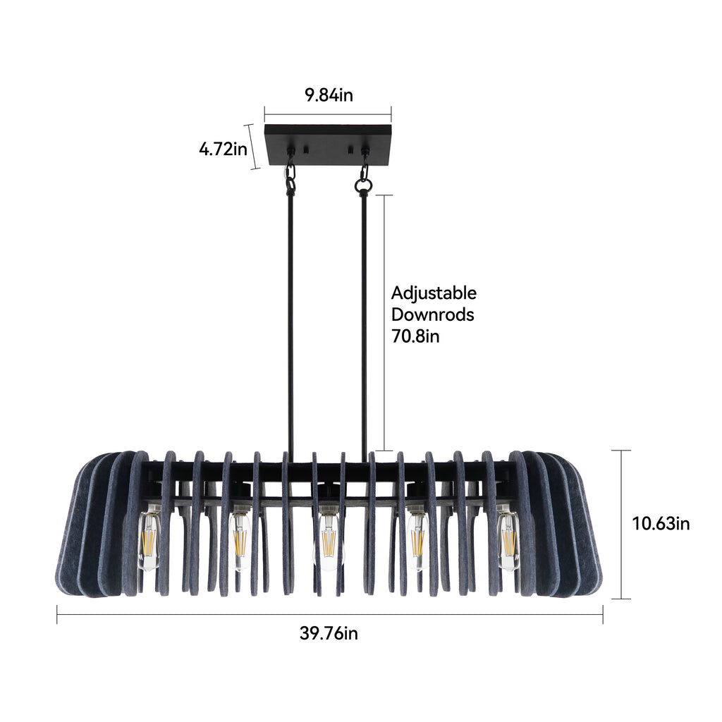 Aureline Modern Island Pendant – Black