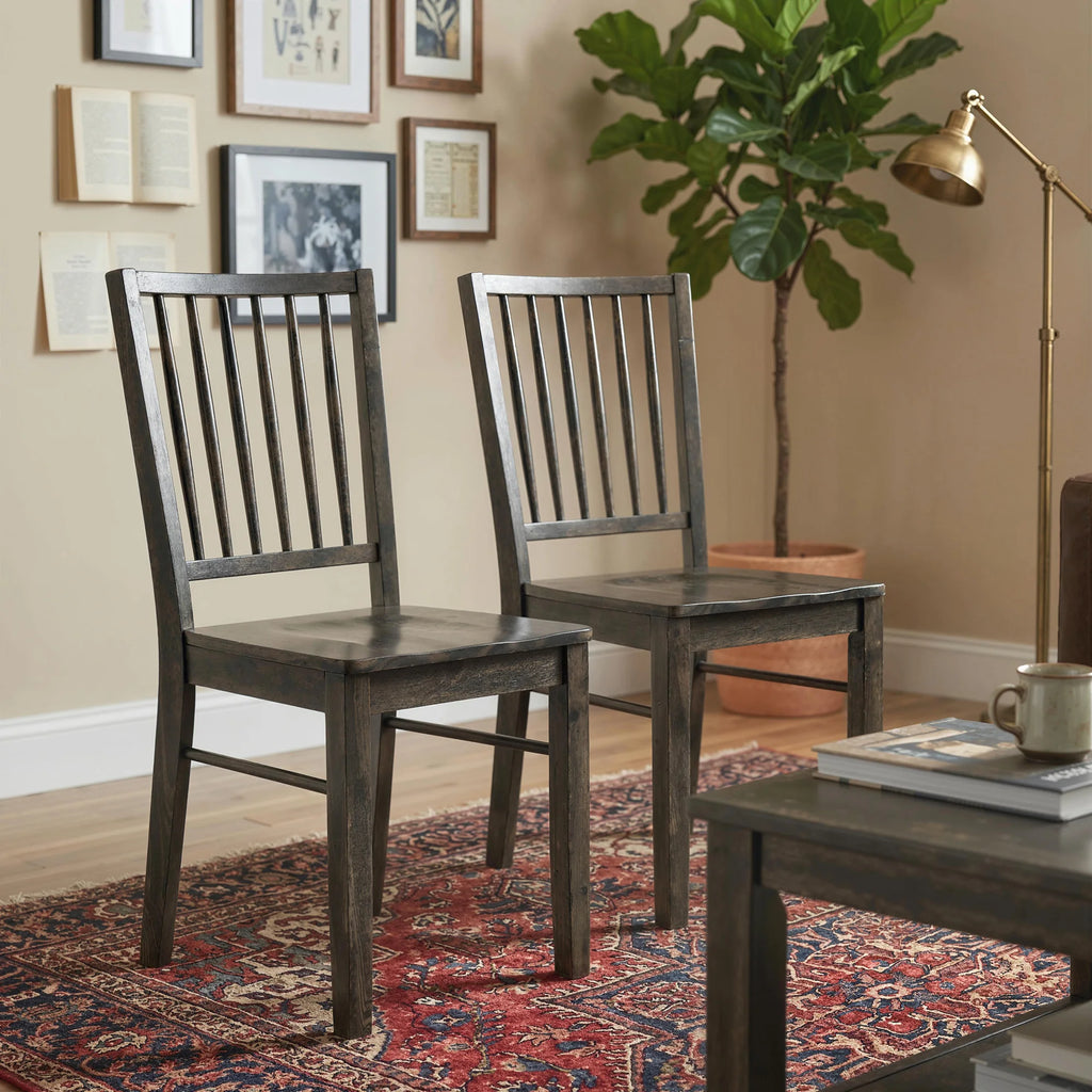 Laurelray Solid Rubberwood Dining Chair Set of 2