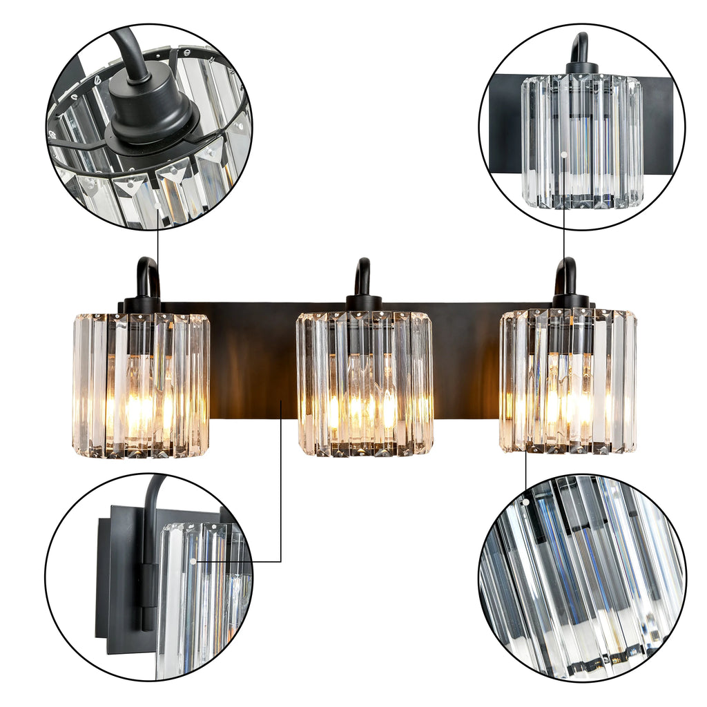 Obsidian Prism Three-Light Vanity Sconce