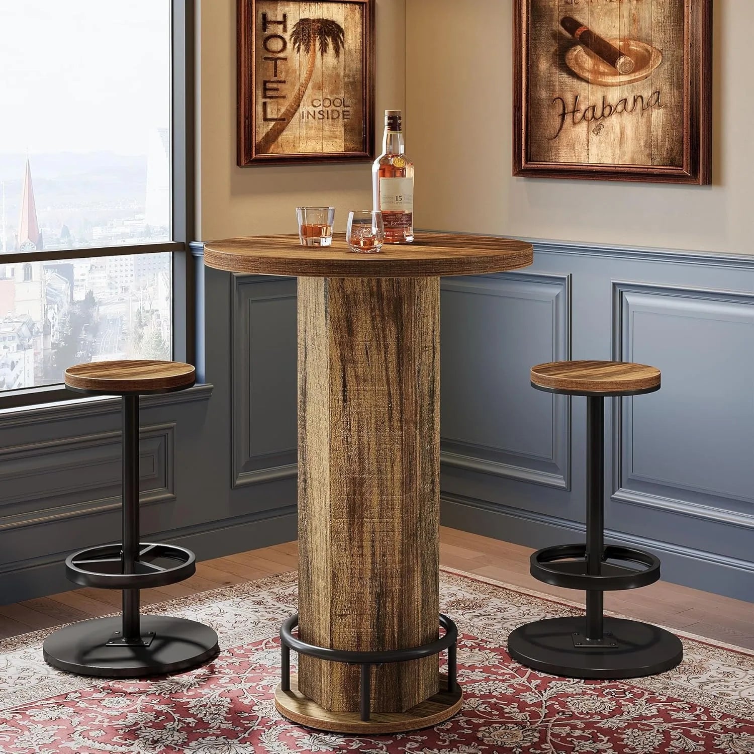 Rowan Round Bar Table Set with Stools