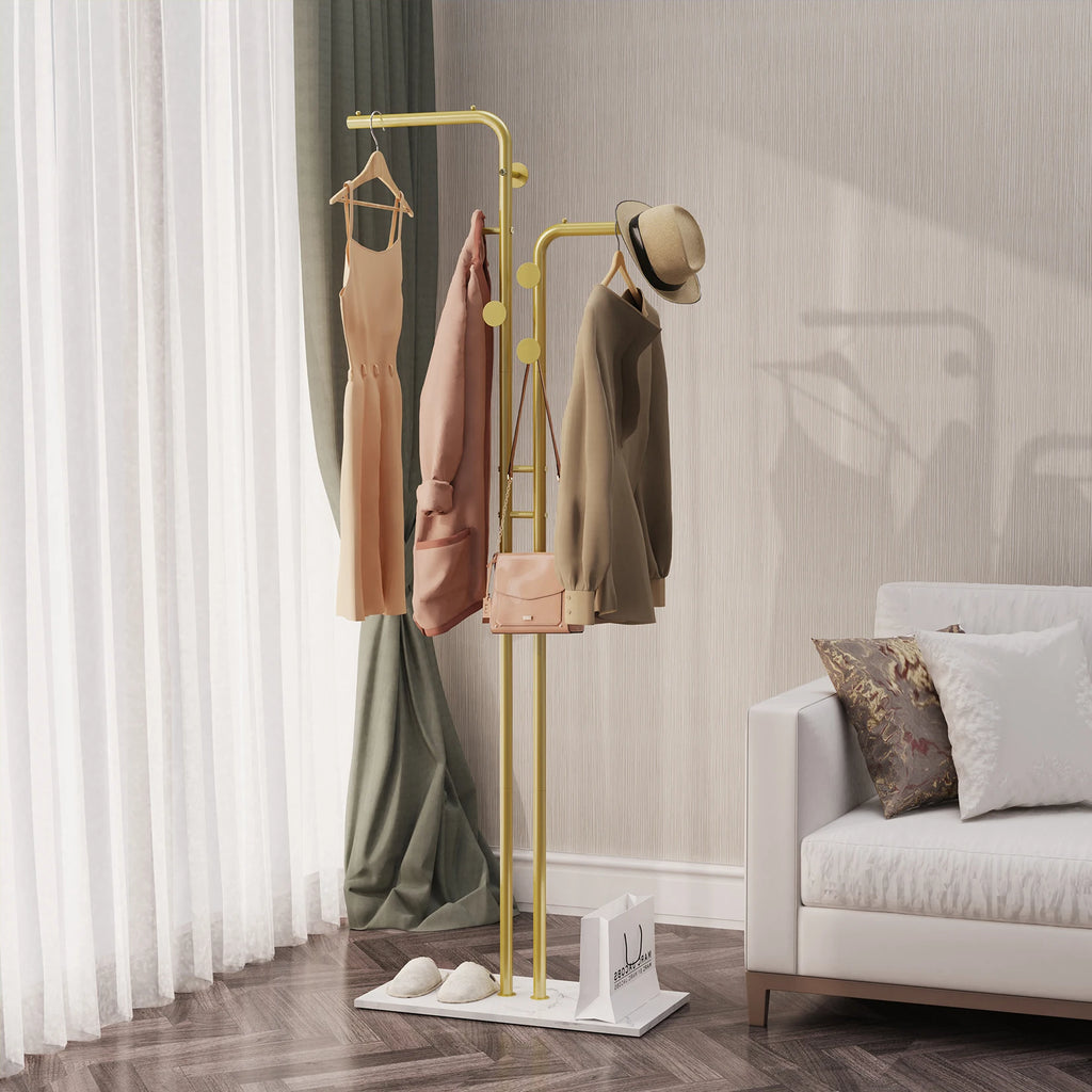 Rivelle Gold Floor Coat Rack