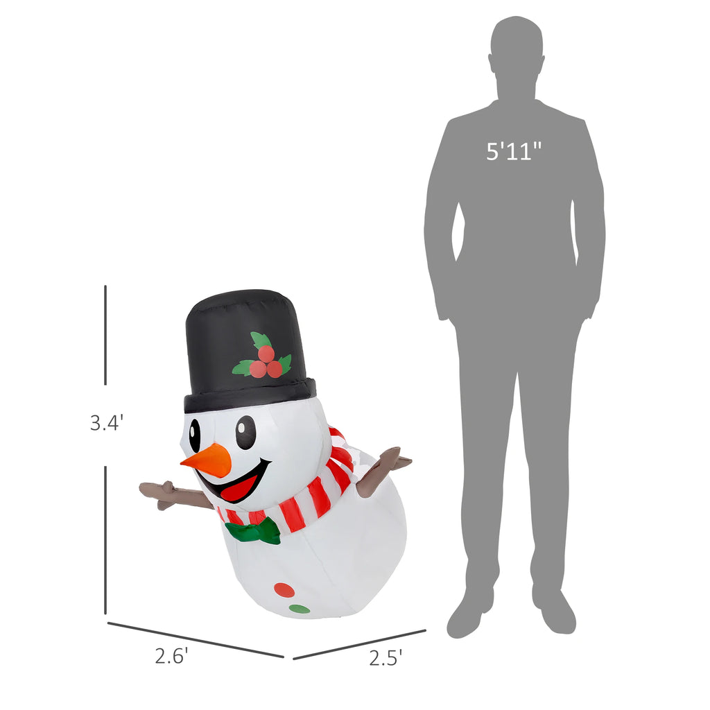 Northglow Hanging Snowman Inflatable – 3.4 ft