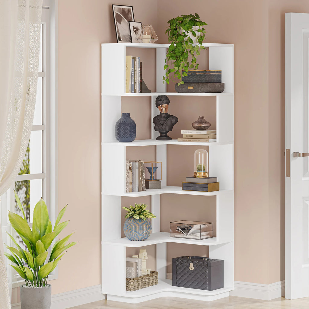 Hazelsong 6-Tier Corner Bookcase