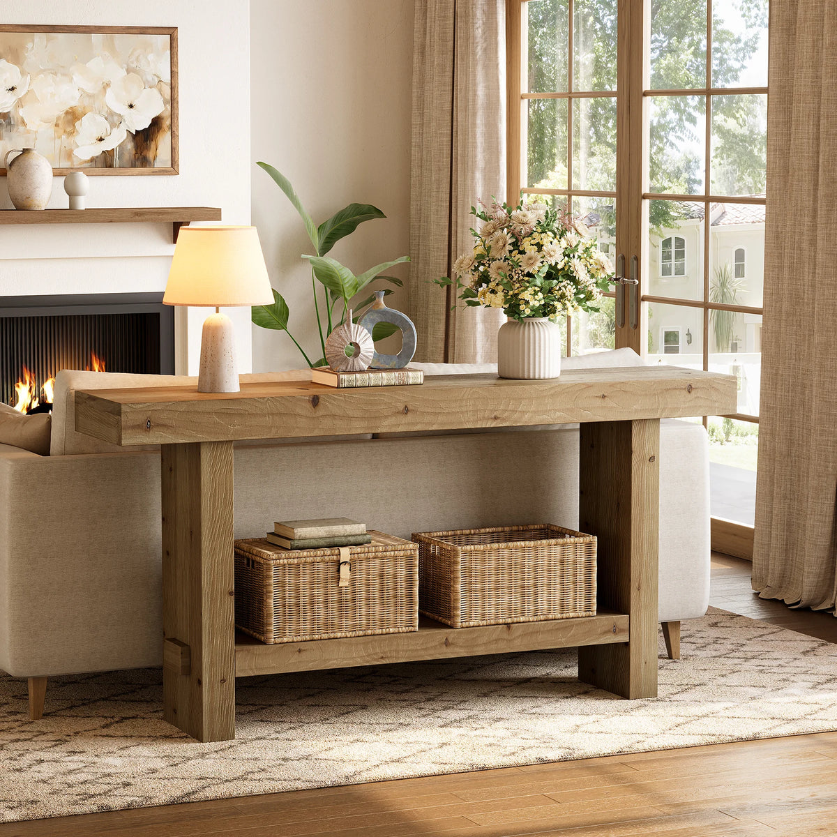 Cloverlark Solid Wood Console Table