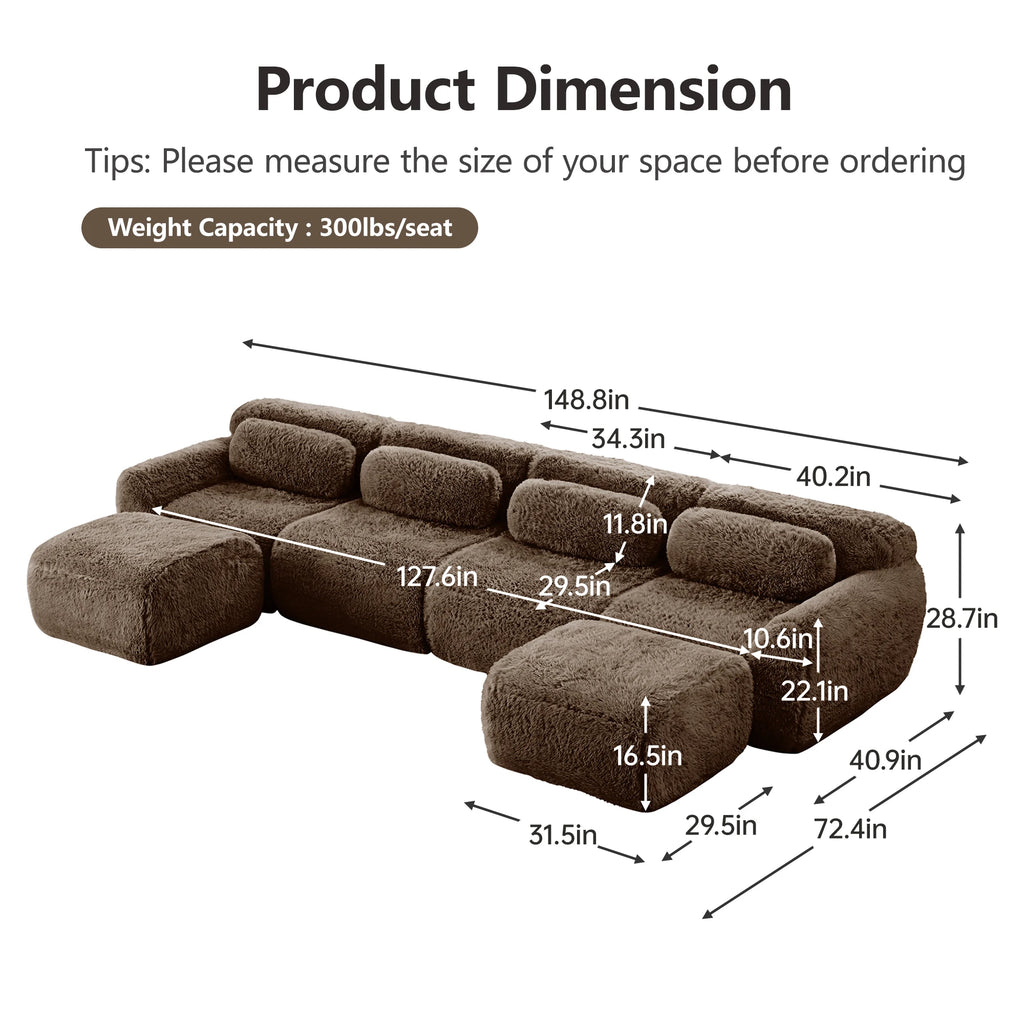 Chedwick Plush U-Shaped Modular Sectional