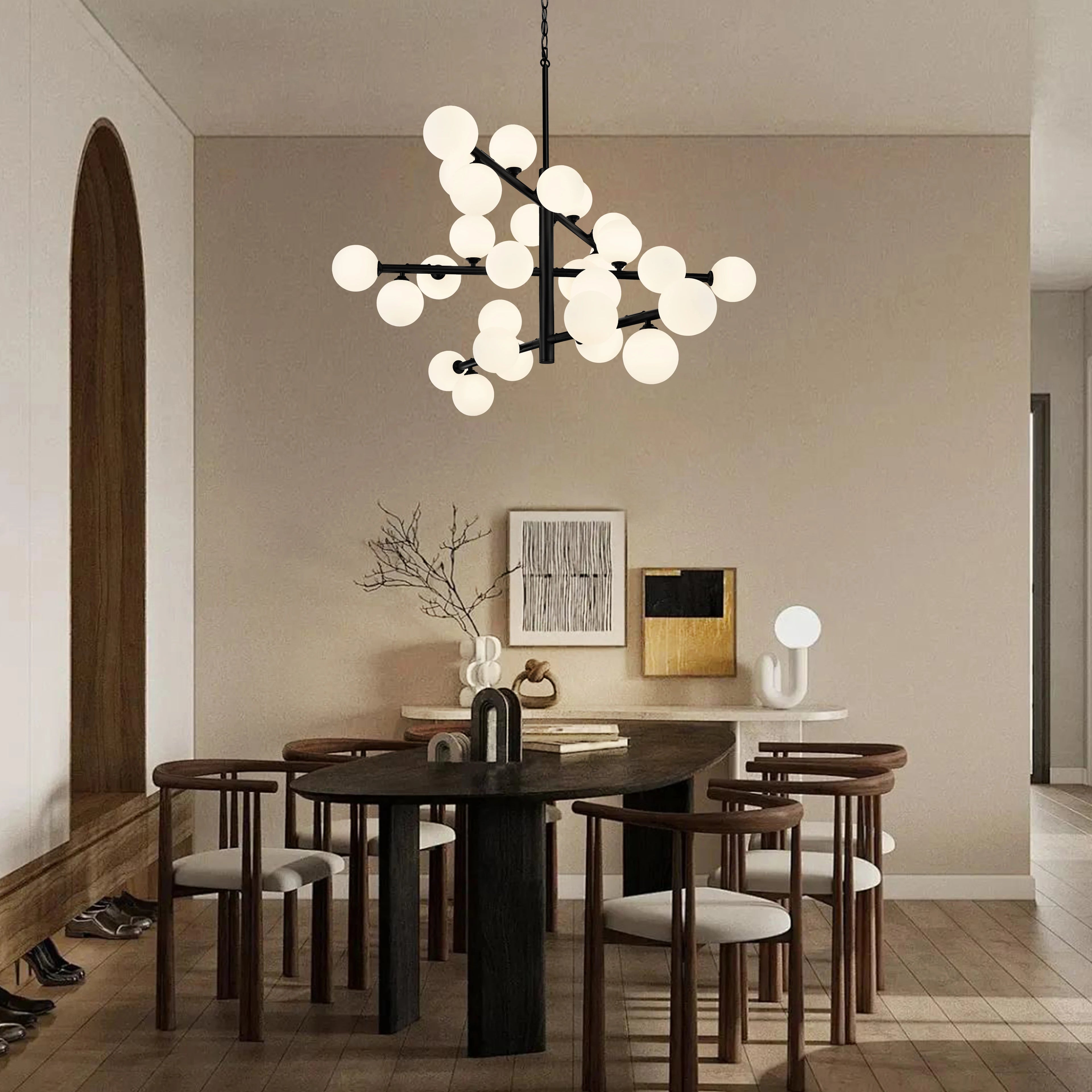 Orbelume Glass Globe Branch Chandelier