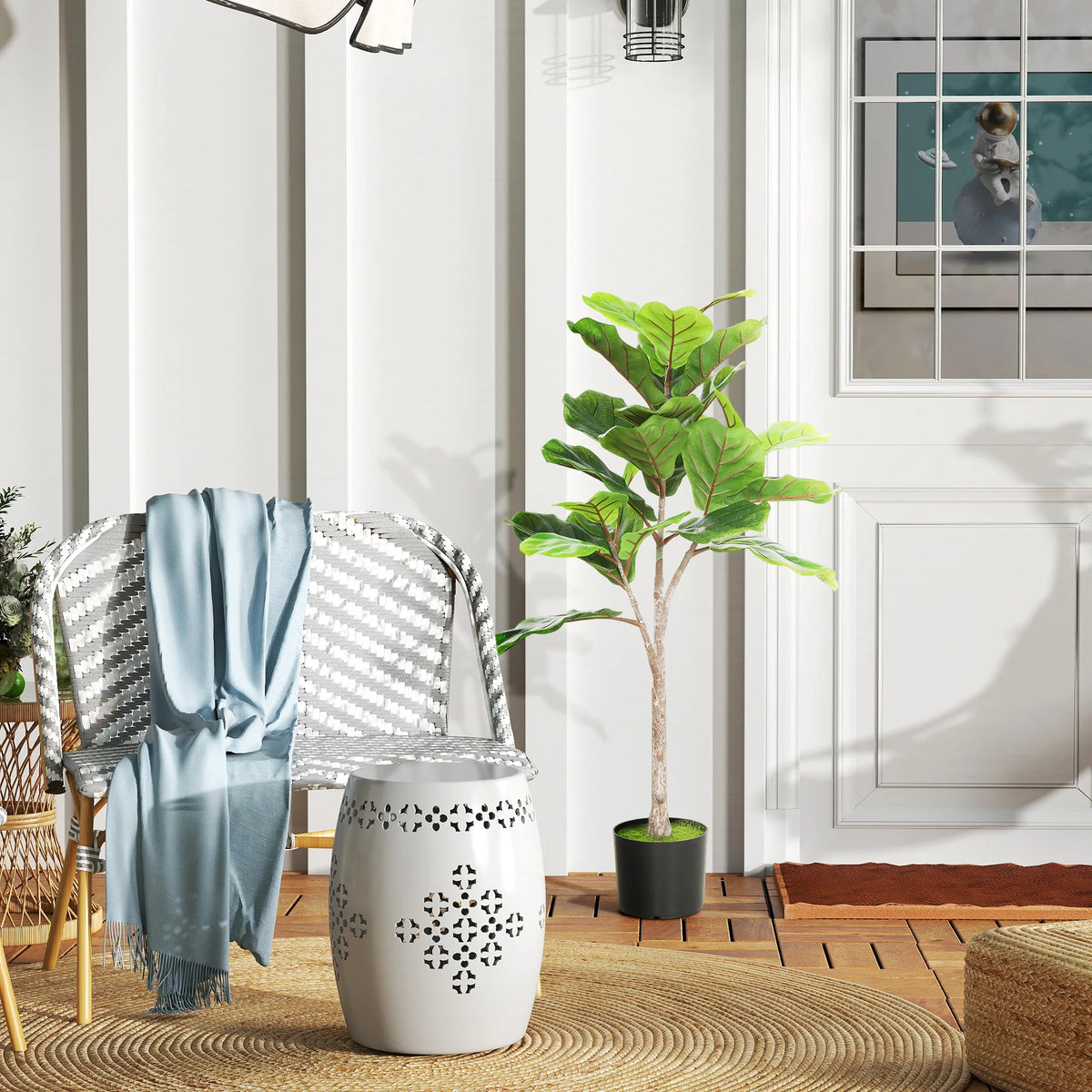 Leaflet Artificial Fiddle Leaf Fig Tree