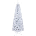 Eversnow unlit white pencil Christmas tree with a white folding base