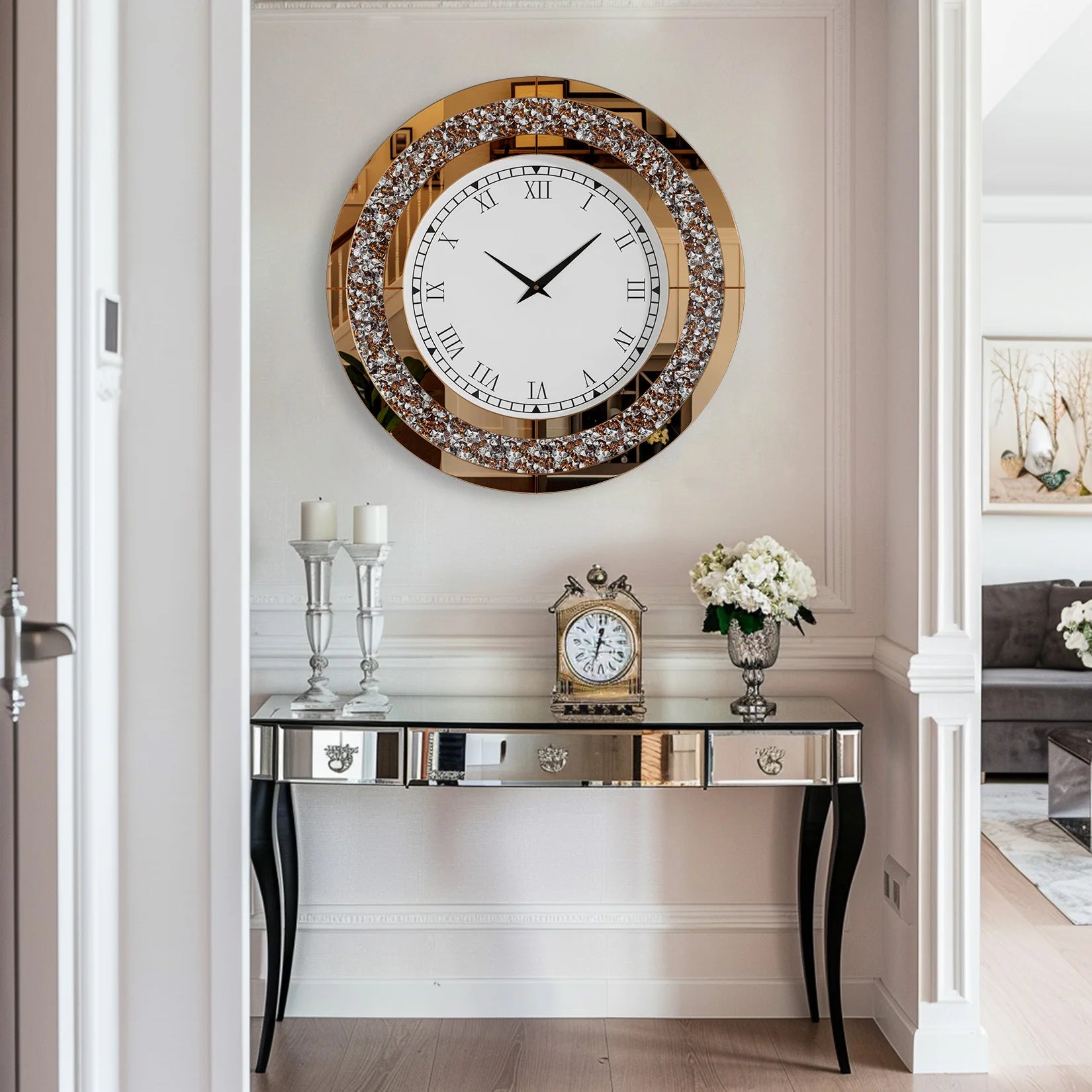 Orlena Crushed Diamond Wall Clock