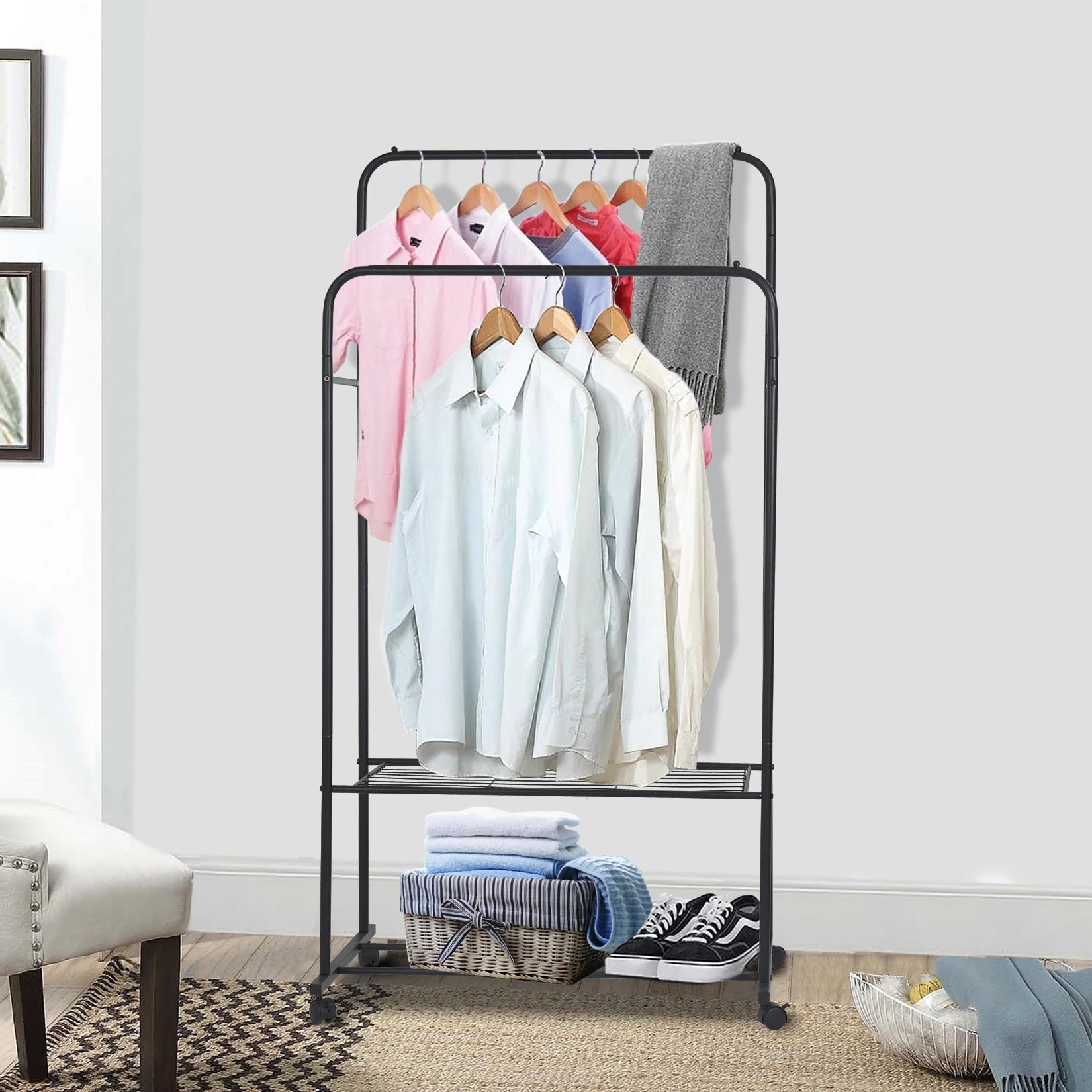 Caxton Double-Rail Garment Rack