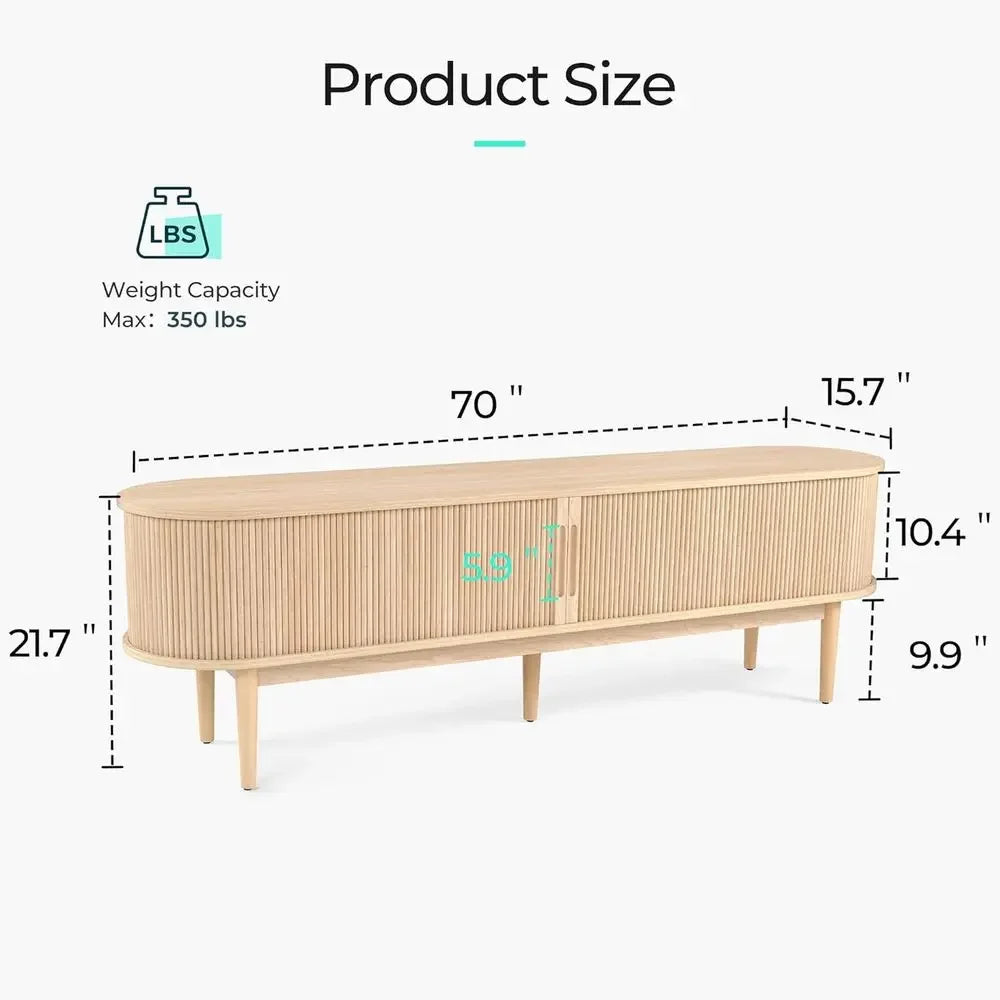 Wenselle specification graphic showing 70-inch width, 15.7-inch depth and 21.7-inch height