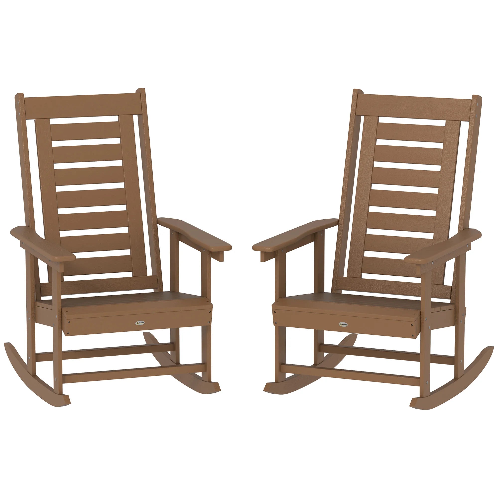 Briarcrest HDPE Outdoor Rocking Chairs, Set of 2 – Brown