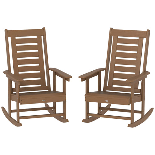 Briarcrest HDPE Outdoor Rocking Chairs, Set of 2 – Brown