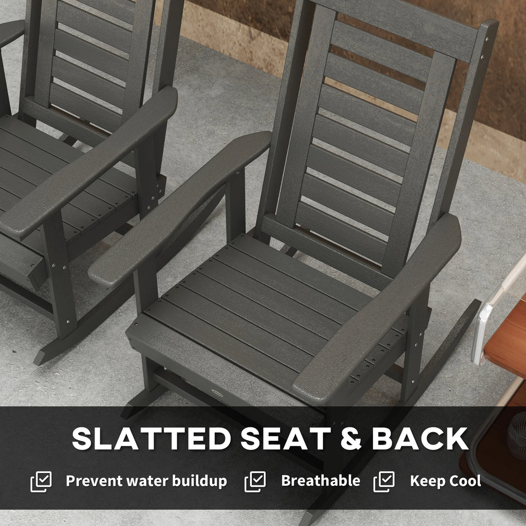 Havenridge HDPE Outdoor Rocking Chairs, Set of 2 – Dark Gray