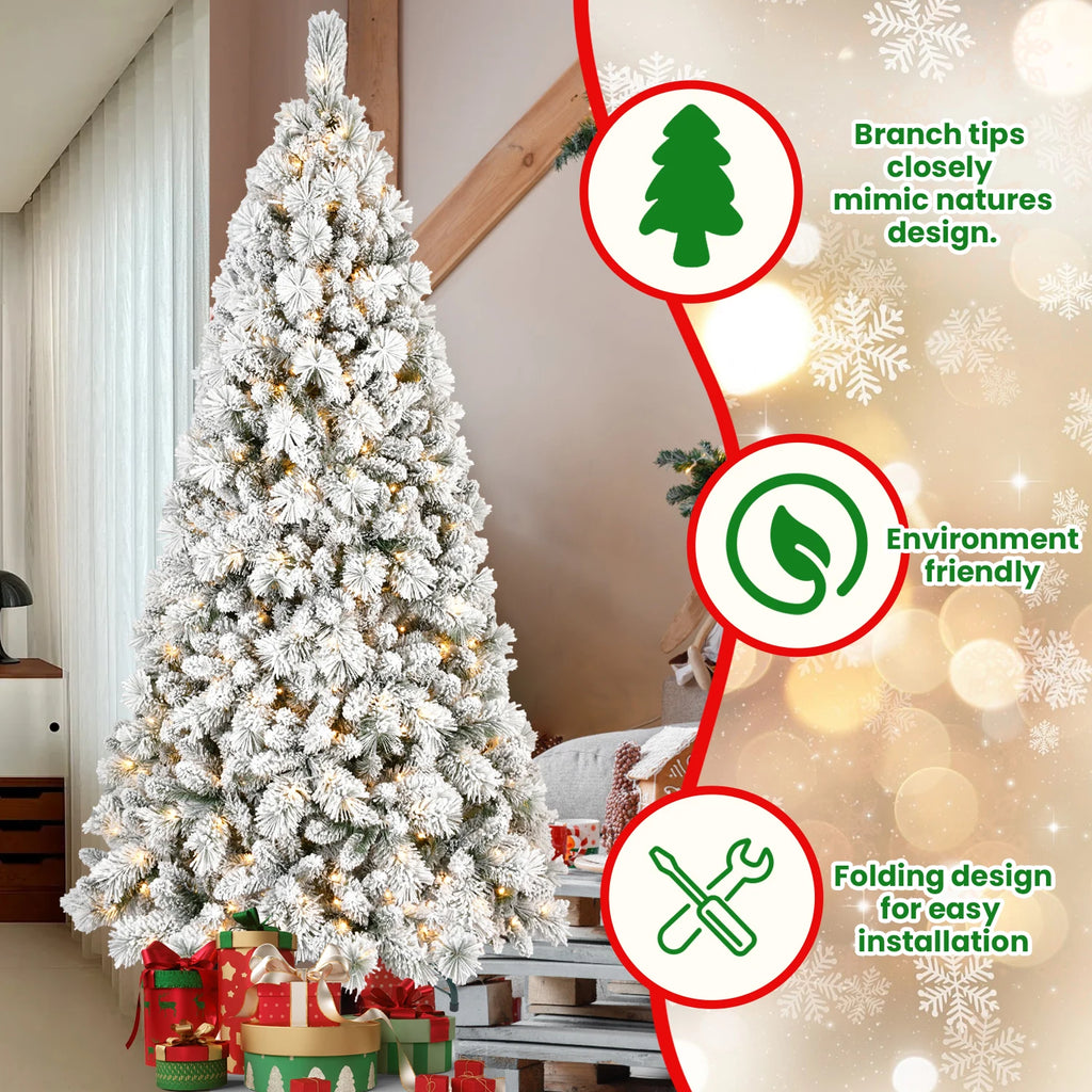 Everfrost Pre-Lit Snowy Full Christmas Tree